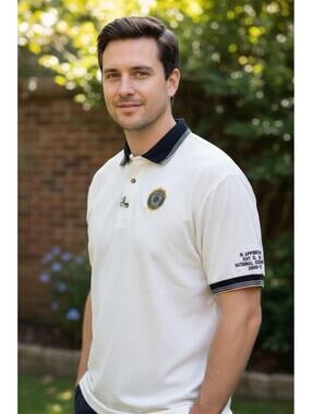 Vintage SPORTSMASTER Men's White Polo Shirt G.SMITH NATIONAL COMMANDER Size XL